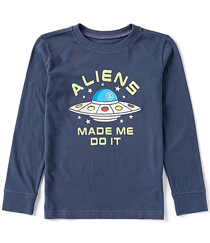 Life is Good Big Boys 8-20 Long Sleeve "Aliens Made Me Do It" Graphic T-Shirt