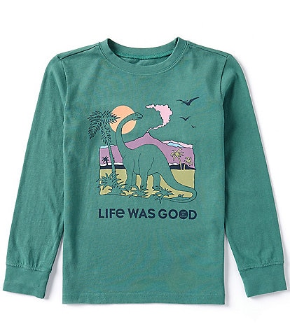 Life is Good Big Boys 8-20 Long Sleeve Dinosaur "Life Was Good" Graphic T-Shirt