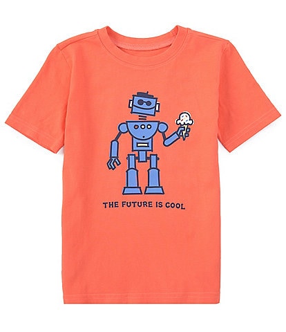 Life is Good Big Boys 8-20 Short Sleeve Cool Robot T-Shirt