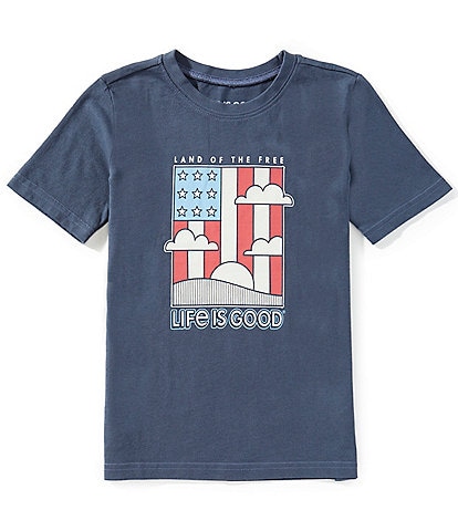 Life is Good® Big Boys 8-20 Short Sleeve Land Of The Free Graphic Crusher™ T-Shirt