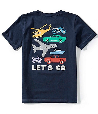 Life is Good Big Boys 8-20 Short Sleeve Lets Go Cars Crusher T-Shirt
