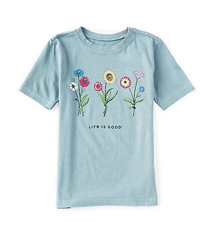 Big Girls 7-16 Botanical Flowers Short Sleeve T-Shirt