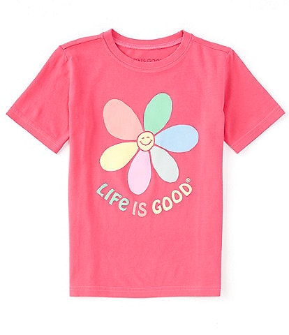 Life is Good Big Girls 7-16 Short Sleeve Happy Daisy Graphic Tee