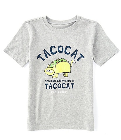 Life Is Good Big Girls 7-16 Short-Sleeve Taco Cat Graphic Tee