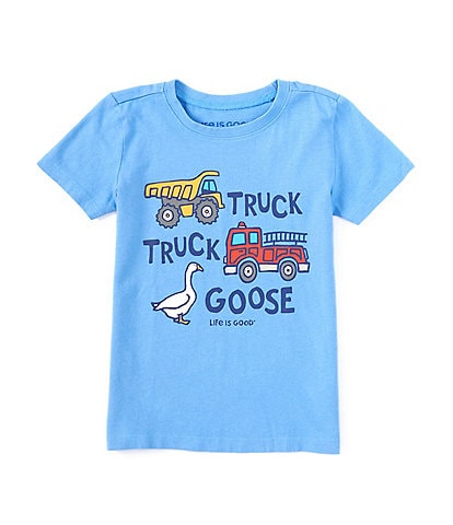 Life is Good Little Boys 2T-4T Short Sleeve Truck Truck Goose Graphic T-Shirt