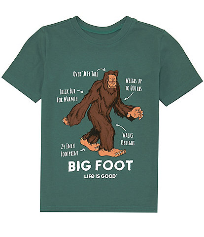 Life Is Good Little/Big Boys 5-16 Short Sleeve Big Foot Facts Tee