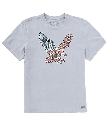 Life is Good Short Sleeve Eagle Flag Crusher™ T-Shirt