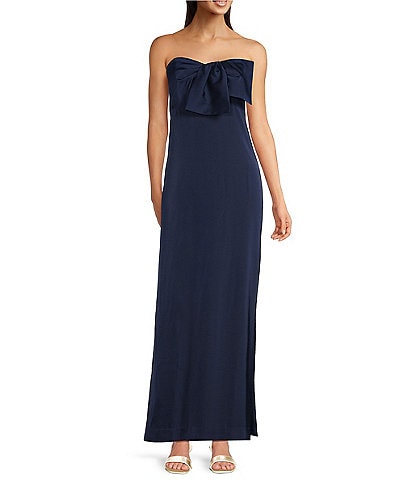 Lilly Pulitzer Carlynn Satin Strapless Bow Maxi Dress