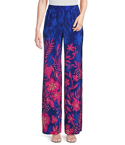 Lilly Pulitzer Kantana Silk Crepe De Chine Floral Print Wide Leg Palazzo Pant