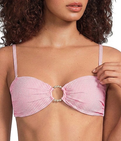 Lilly Pulitzer Katara Seersucker Stripe Bandeau Swim Top