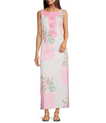 Lilly Pulitzer Marleigh Stretch Butterfly Jacquard Crew Neck Sleeveless Shift Dress