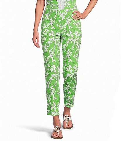 Lilly Pulitzer Nancee Stretch Double Cloth Floral Print Straight Leg Crop Pants