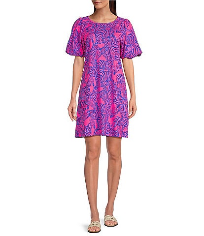 Lilly Pulitzer Rosen Abstract Print Crew Neck Short Sleeve T-Shirt Dress