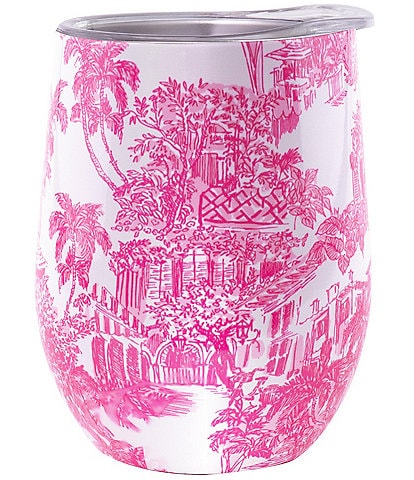 Lilly Pulitzer Stemless Tumbler- Palm Beach Toile