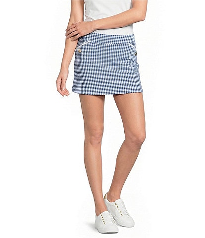 Lilly Pulitzer Thera Performance Twill Gingham Print Performance Skort