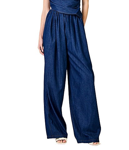 Line and Dot Abo High Rise Wide Leg Coordinating Woven Pants