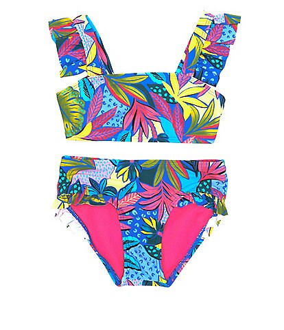 GB Little Girls 2T-6X Family Matching Jungle Tropical Bandeau Two-Piece Swimsuit