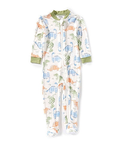 Little Me Baby Boys Long-Sleeve Dinosaur-Printed Bamboo-Blend Footie Coverall