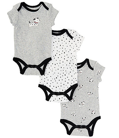 Little Me Baby Boys Newborn-9 Months Short-Sleeve Dalmatian Three-Pack Bodysuits