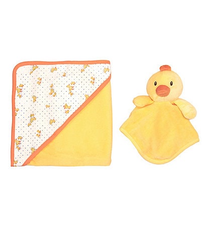 Little Me Baby Duck Themed Terry Hooded Towel & Wash Buddy Set