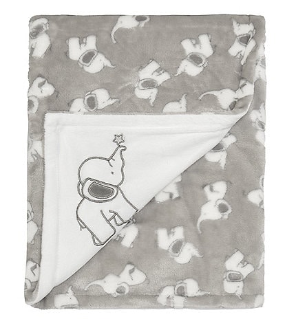 Little Me Baby Elephant Reversible Flannel/Minky Reversible Blanket