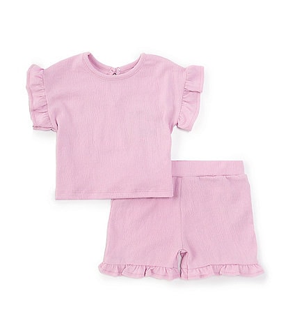 Little Me Baby Girls 12-24 Months Short Sleeve Top & Matching Skort Set