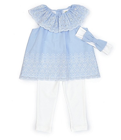 Little Me Baby Girls 12-24 Months Sleeveless Eyelet-Embroidered Tunic Top & Solid Leggings Set