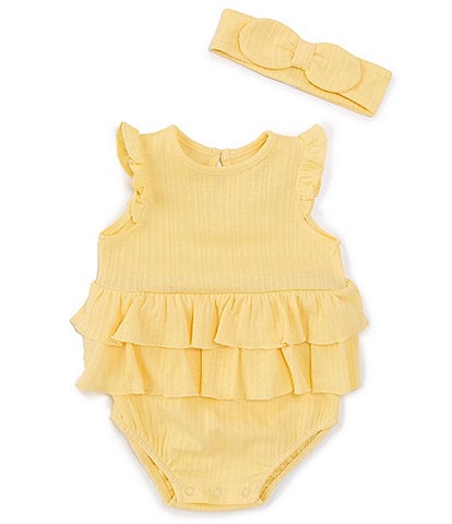 Little Me Baby Girls 3-12 Months Flutter Sleeve Tiered Skirted Bodysuit