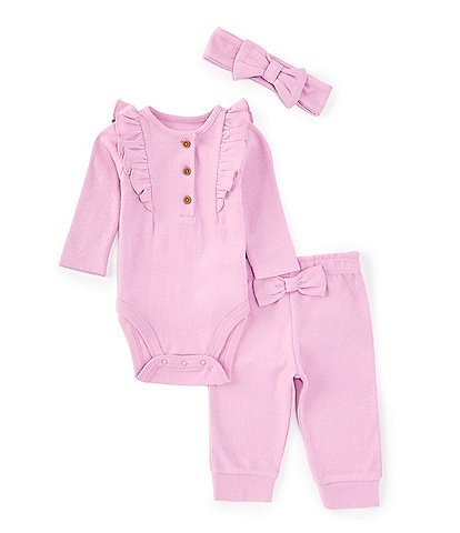 Little Me Baby Girls 3-12 Months Long Sleeve Bodysuit & Matching Pant Set