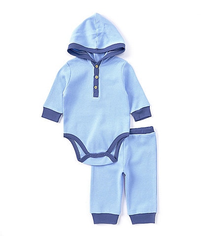 Little Me Baby Girls 3-24 Months Long Sleeve Hooded Waffle-Knit Bodysuit & Solid Leggings Set