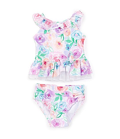Little Me Baby Girls 6-24 Months Garden Floral Tank Top & Matching Hipster Bottom Two-Piece Swimsuit