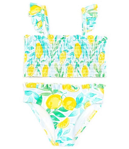 Little Me Baby Girls 6-24 Months Lemon-Printed Ruffled Tankini Top & Matching Hipster Bottom Two-Piece Swimsuit