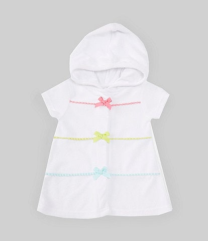 Little Me Baby Girls 6-24 Months Short-Sleeve Pom-Pom-Detailed Hooded Swim Coverup
