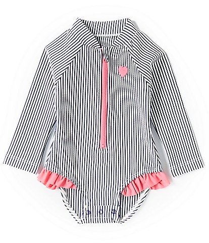 Little Me Baby Girls 6-24 Months Striped One-Piece Rashguard Swimsuit