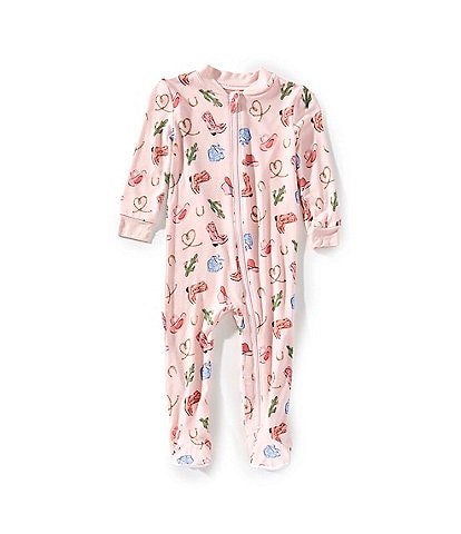 Little Me Baby Girls Long-Sleeve Cowgirl-Printed Bamboo-Blend Footie Coverall