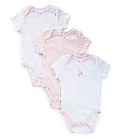 Little Me Baby Girls Newborn-9 Months Prima Ballerina Bodysuits 3-Pack