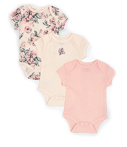Little Me Baby Girls Newborn-9 Months Short-Sleeve Dream Floral Bodysuit Three-Pack