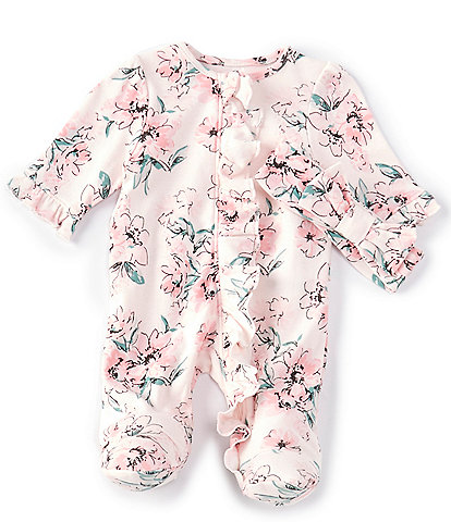 Little Me Baby Girls Preemie-9 Months Long-Sleeve Dream Floral Footed Coverall Set