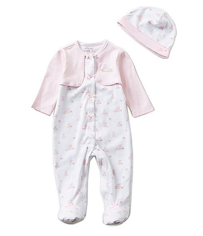 Little Me Baby Girls Preemies-9 Months Baby Bunny 2-Pieced Footie Coverall and Hat Set