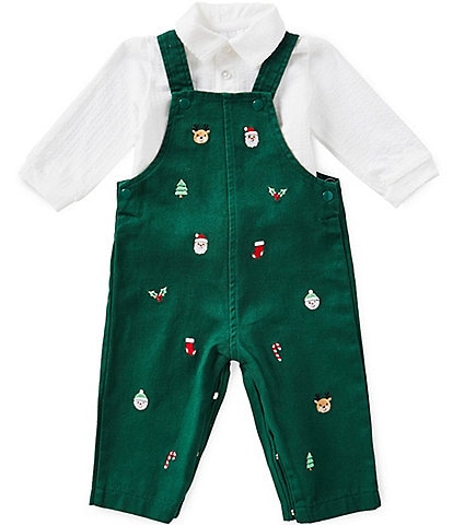 Little Me Baby Long Sleeve Top With Merry Overall Set
