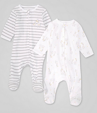 Little Me Baby Newborn-9 Months Funtime Long-Sleeve Footed Coverall 2-Pack