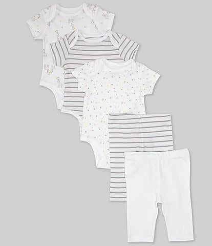 Little Me Baby Newborn-9 Months Funtime Short Sleeve Bodysuit & Coordinating Pant 5-Pack