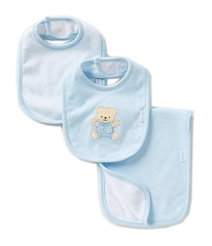 Little Me Cute Bear 3-Piece Bib & Burp Cloth Set