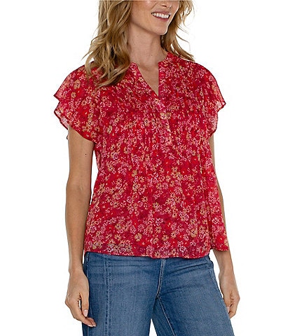 flutter sleeve: Women's Tops & Dressy Tops | Dillard's