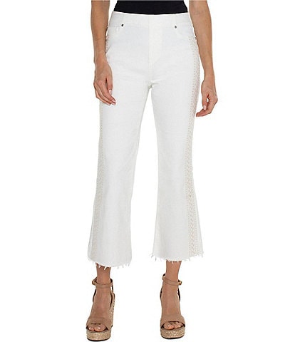 Liverpool Los Angeles Chloe Embroidered Cropped Flare Pants