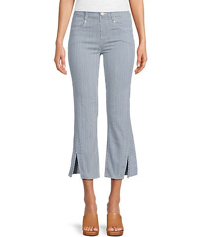 Liverpool Los Angeles Crop Flare Mid Rise Stripe Jeans