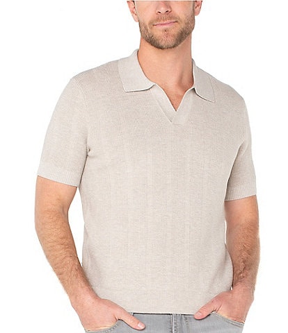 Liverpool Los Angeles Johnny Collar Short Sleeve Sweater Knit Polo Shirt