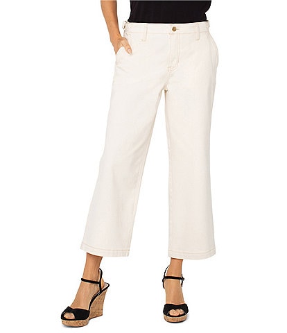 Liverpool Los Angeles Mid Rise Utility Stride Wide Leg Cropped Denim Jeans