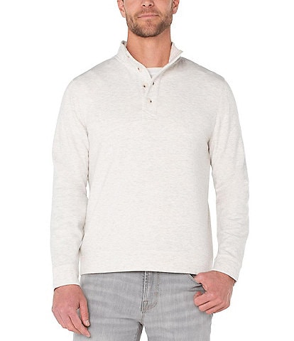 Liverpool Los Angeles Mock Neck Long Sleeve French Terry Fleece Pullover