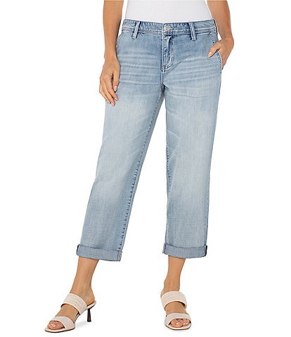 Liverpool Los Angeles Norma Mid-Rise Stretch Denim Cuffed Jeans